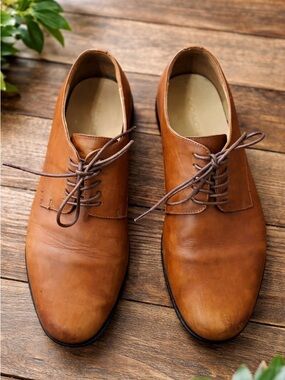 Coach Men's Cognac Leather Derby Shoes